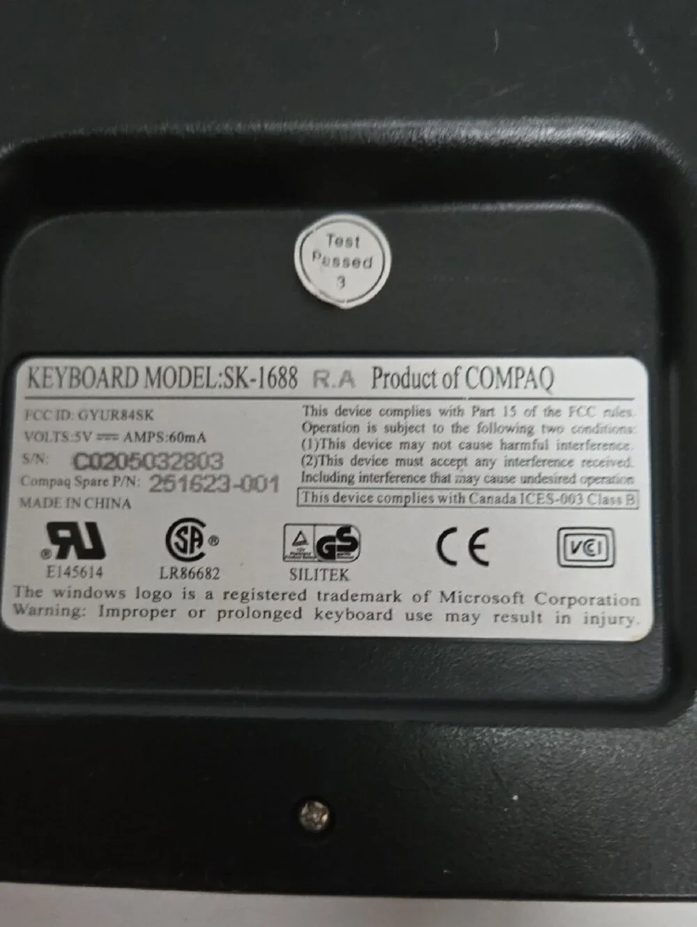 SK-1688 Wired Black PS/2 Desktop Keyboard - Full Size